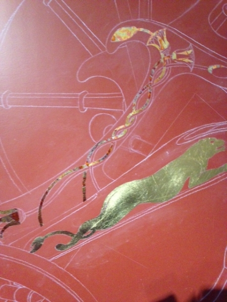 travail de la feuille d'or.